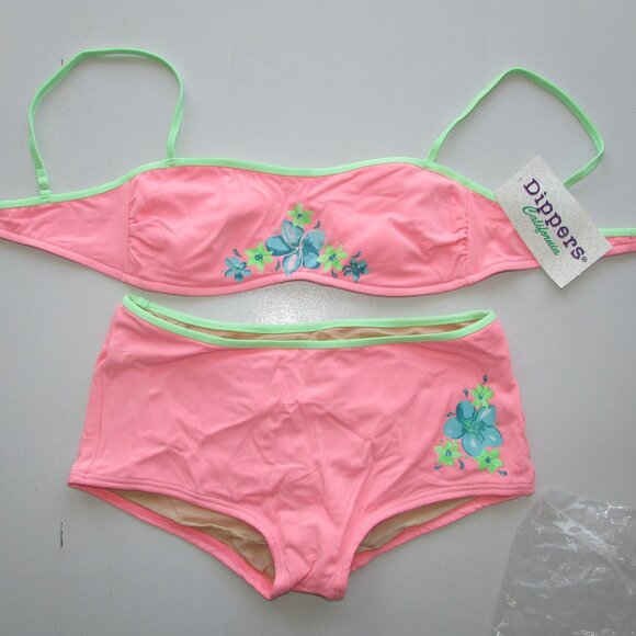 DIPPERS Pink Boyshorts Sporty Bikini - Sz Med - NEW - Picture 2 of 10